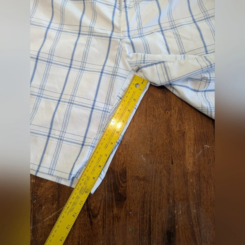 Champions Tour Plaid Good Shorts White & Blue Men's Size 38 Used W Pockets Golf